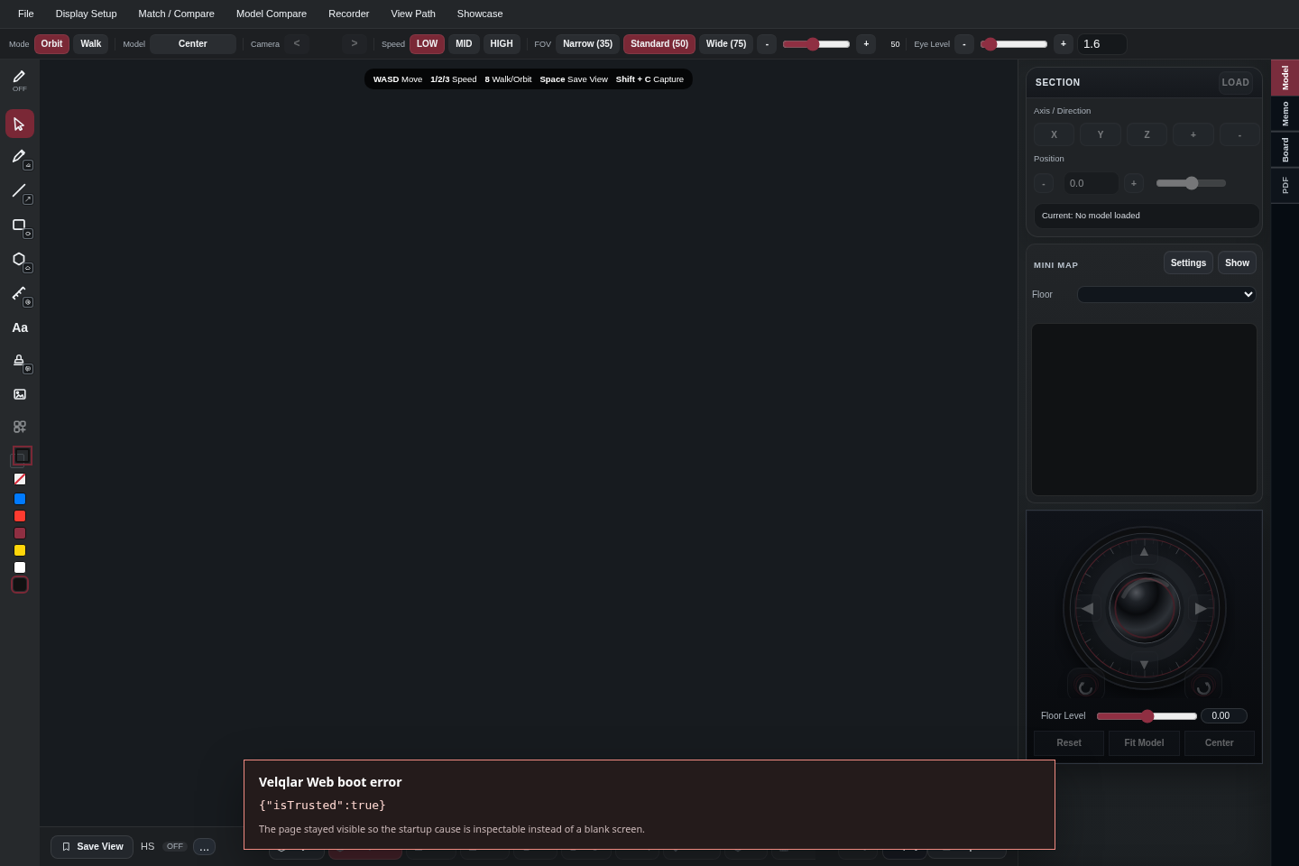 Velqlar WEB 実機画面